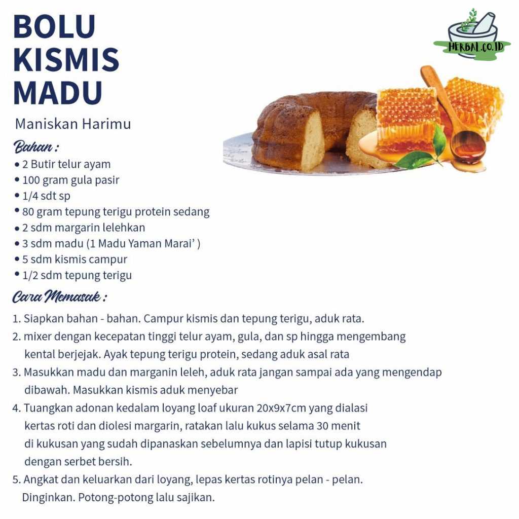 Resep Bolu Kismis Madu